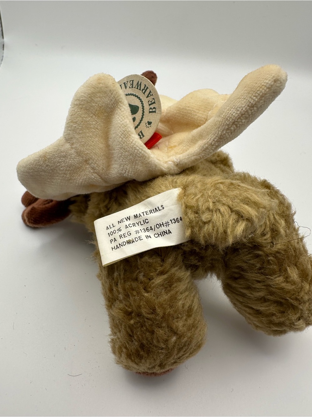 NWT Boyds Bears Vintage 1990 Plush Moose w/ Antlers Mistletoe Wings - Picture 5 of 6